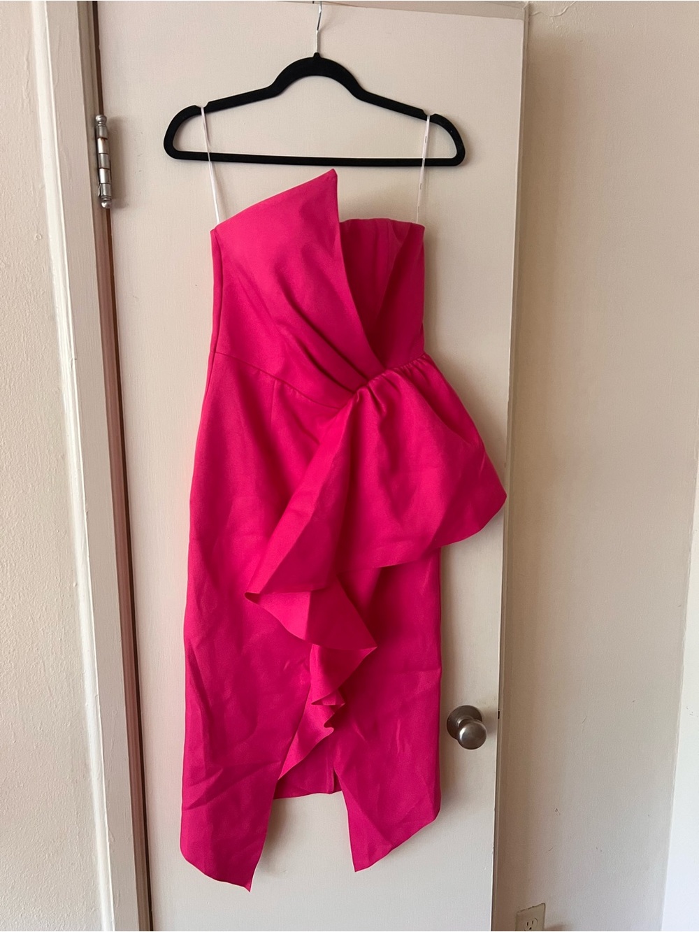 Elliatt Hot Pink One-Shoulder Ruffle Dress - Picture 1 of 4